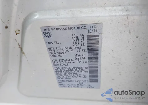 2017 Nissan Pathfinder Sv z USA, uszkodzony, nr VIN 5N1DR2MN2HC626325